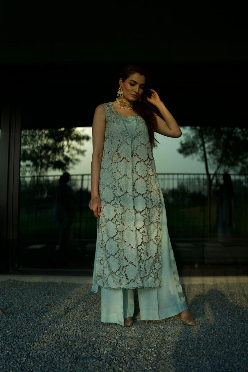 Powder blue gown set