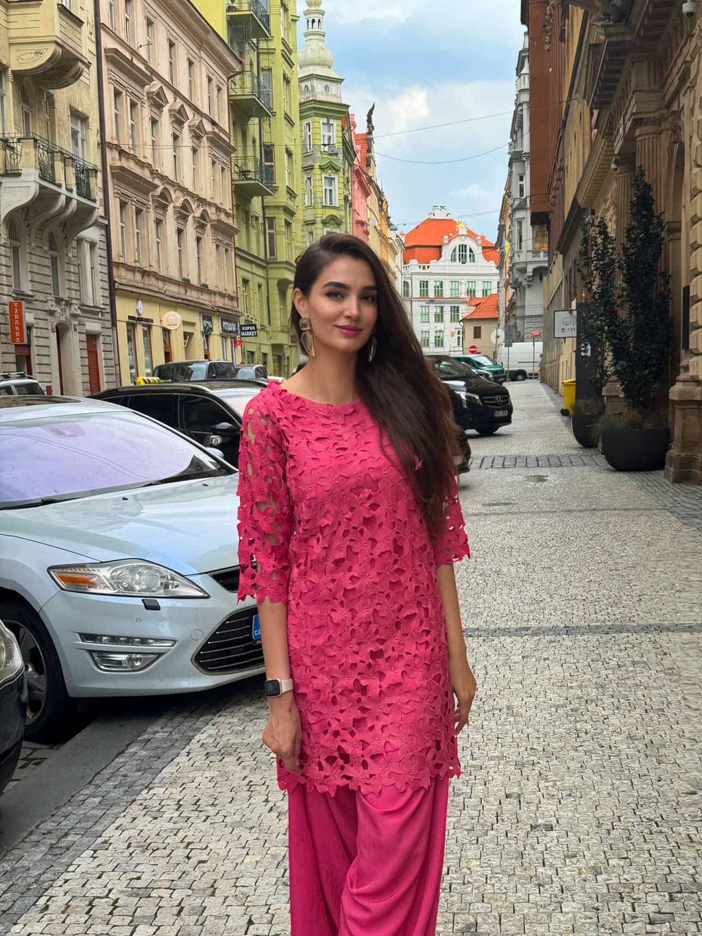 Hot pink like a scoop of raspberry sorbet